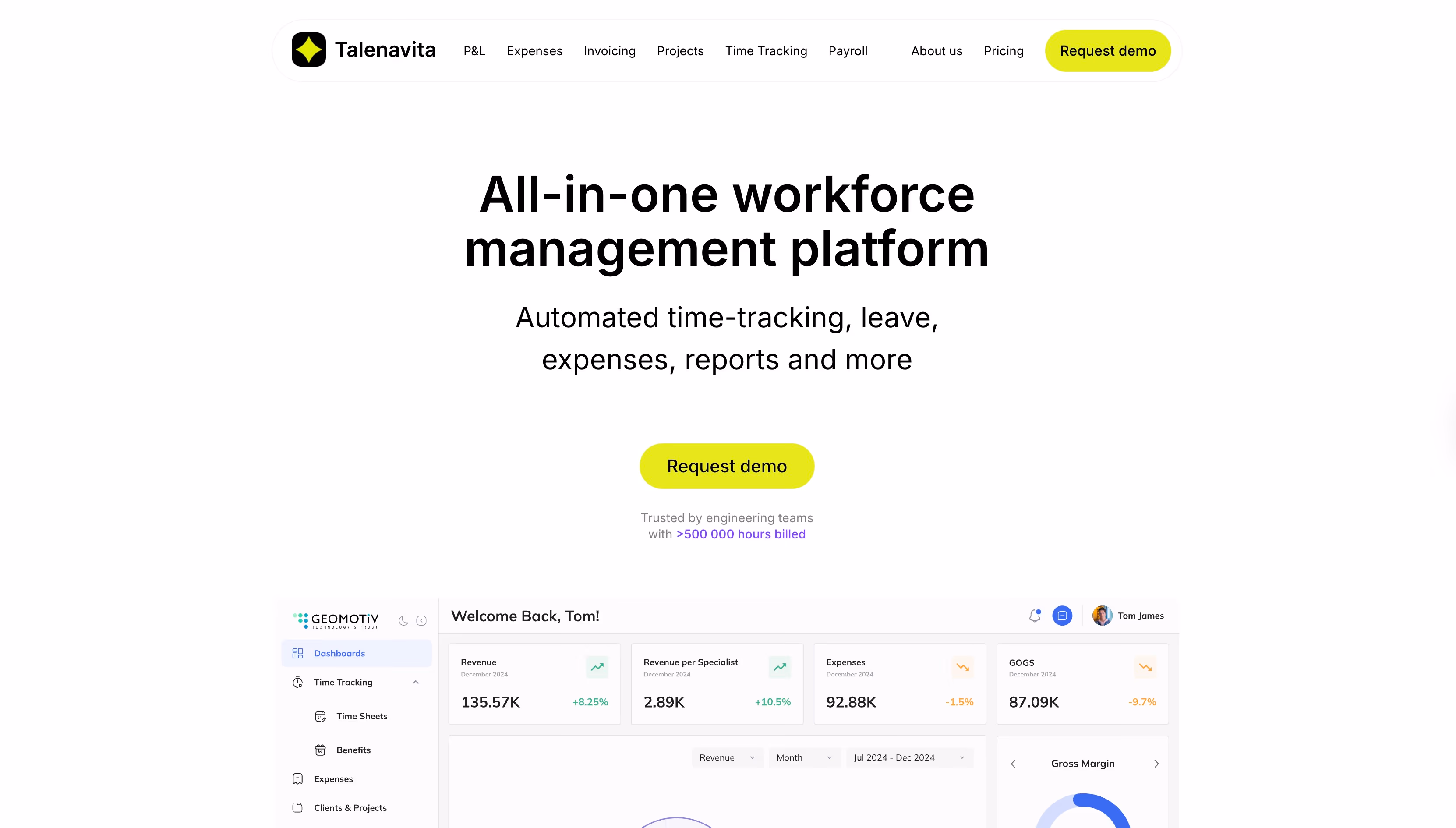Landing page development for startup
